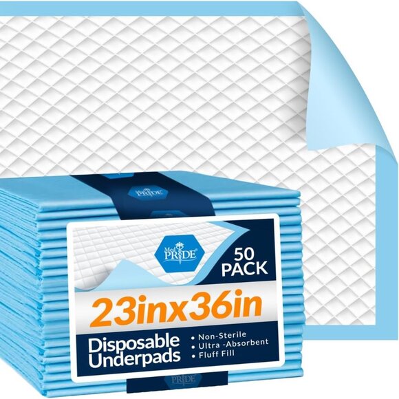 Medpride Disposable Underpads 23'' X 36'' (50-Count) Incontinence Pads Puppy dog - Picture 2 of 11